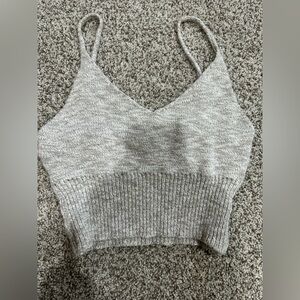 Dreamers heathered oatmeal knit crop cami